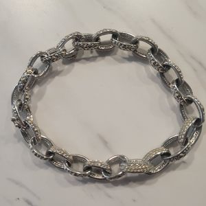 John Medeiros 2 tone oval chain link bracelet silver and gold